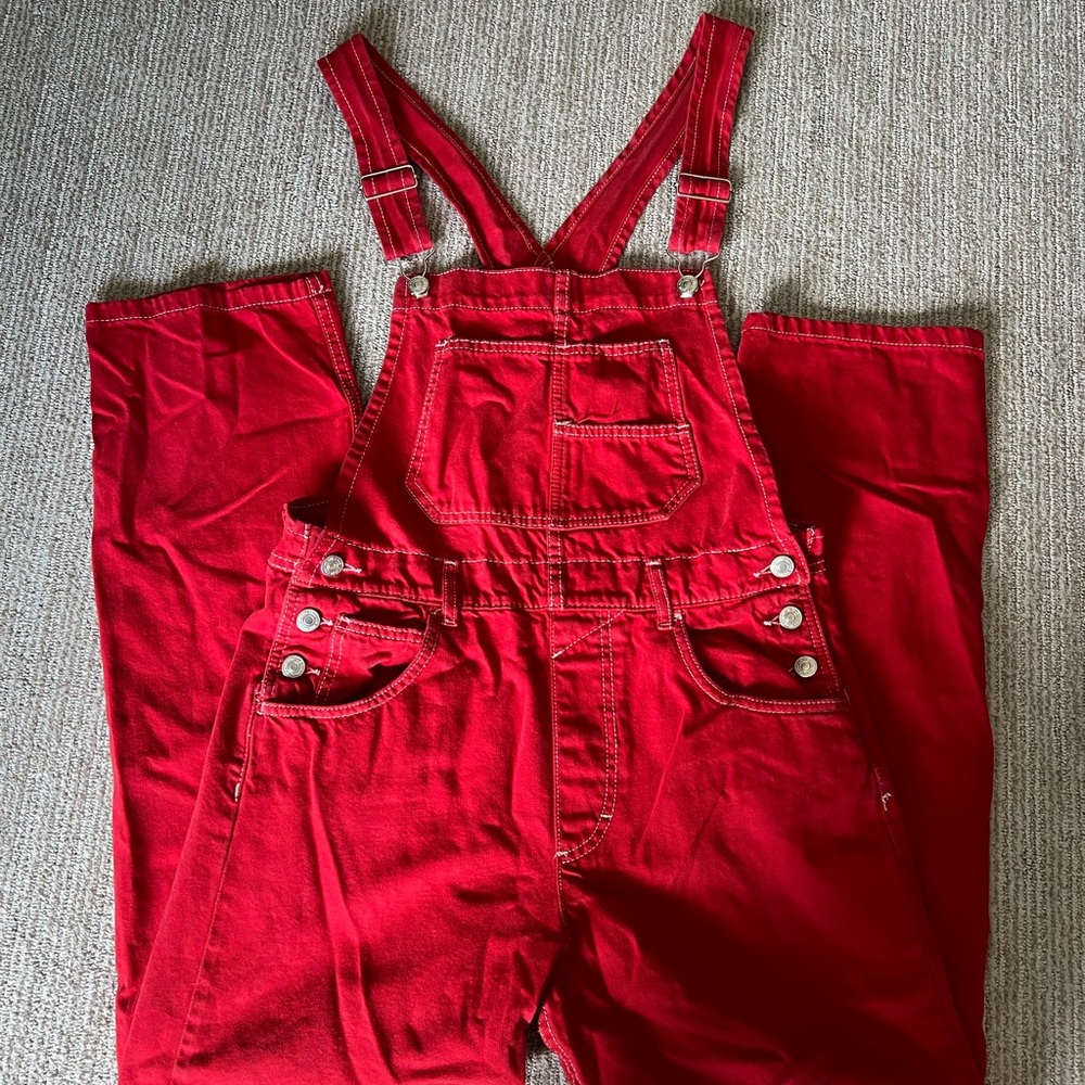 Red FreePeople Overalls!